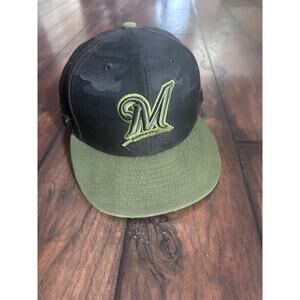 Milwaukee Brewers New Era 2018 Memorial Day On-Field Hat - camo Black